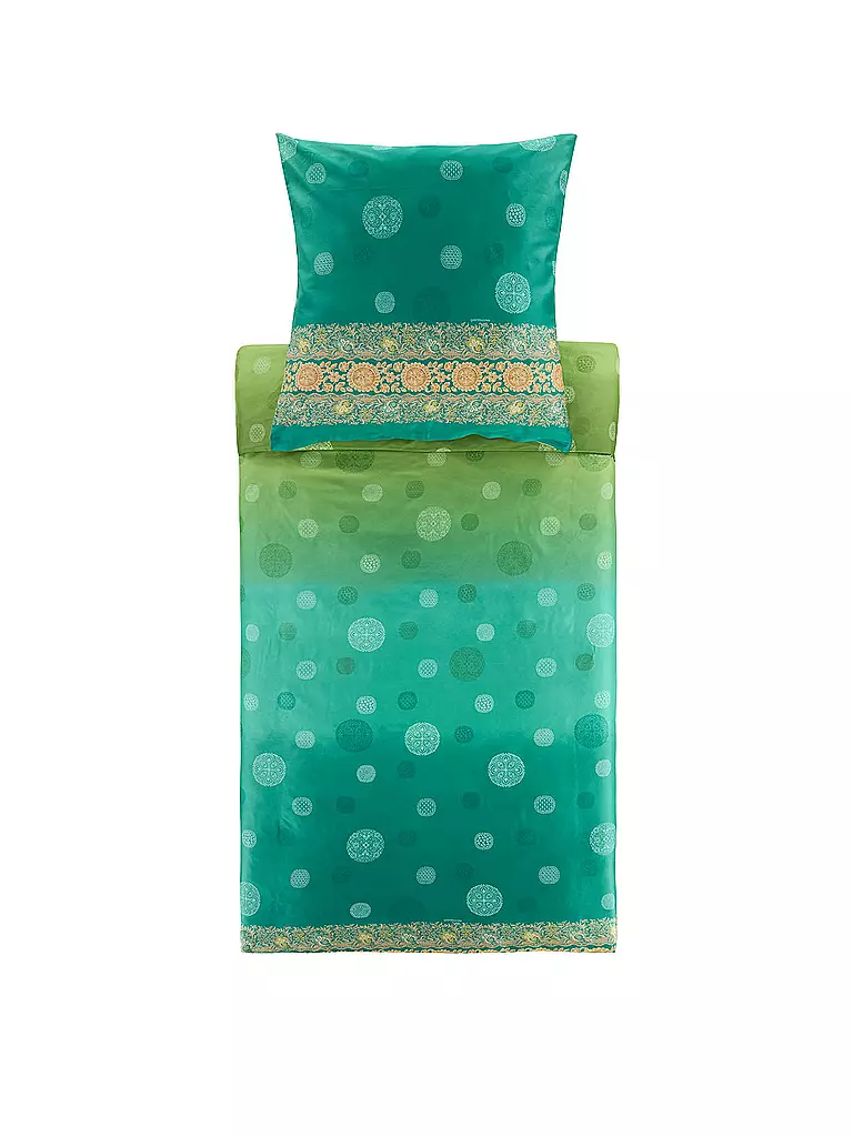 BASSETTI | Biancheria da letto in raso PALLAVICINO 70x90cm/140x200cm Verde | Verde