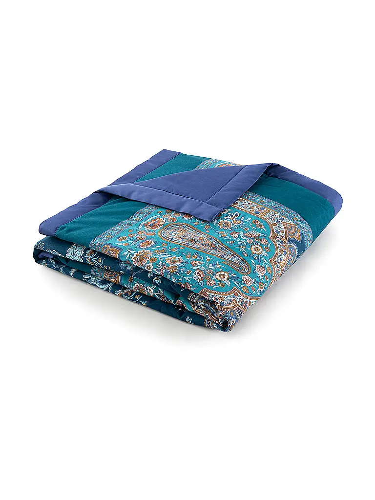 BASSETTI | Copriletto - Plaid 135x190cm INDIAN ROSES Blu | 