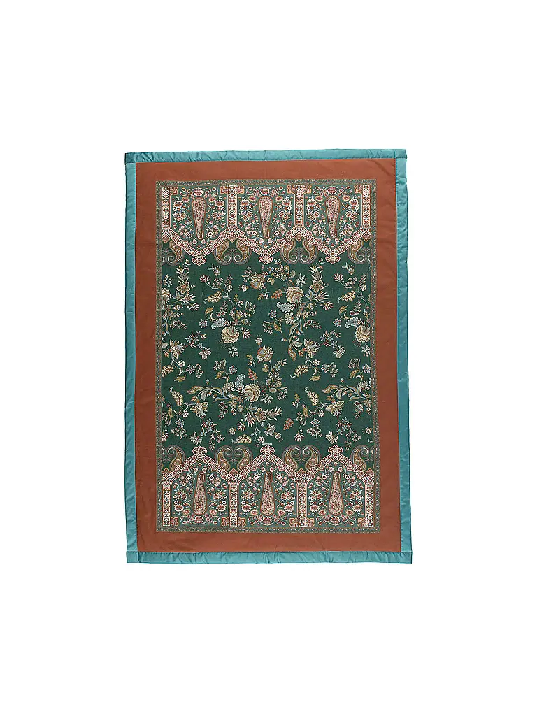 BASSETTI | Copriletto - Plaid 135x190cm INDIAN ROSES Verde | Verde scuro