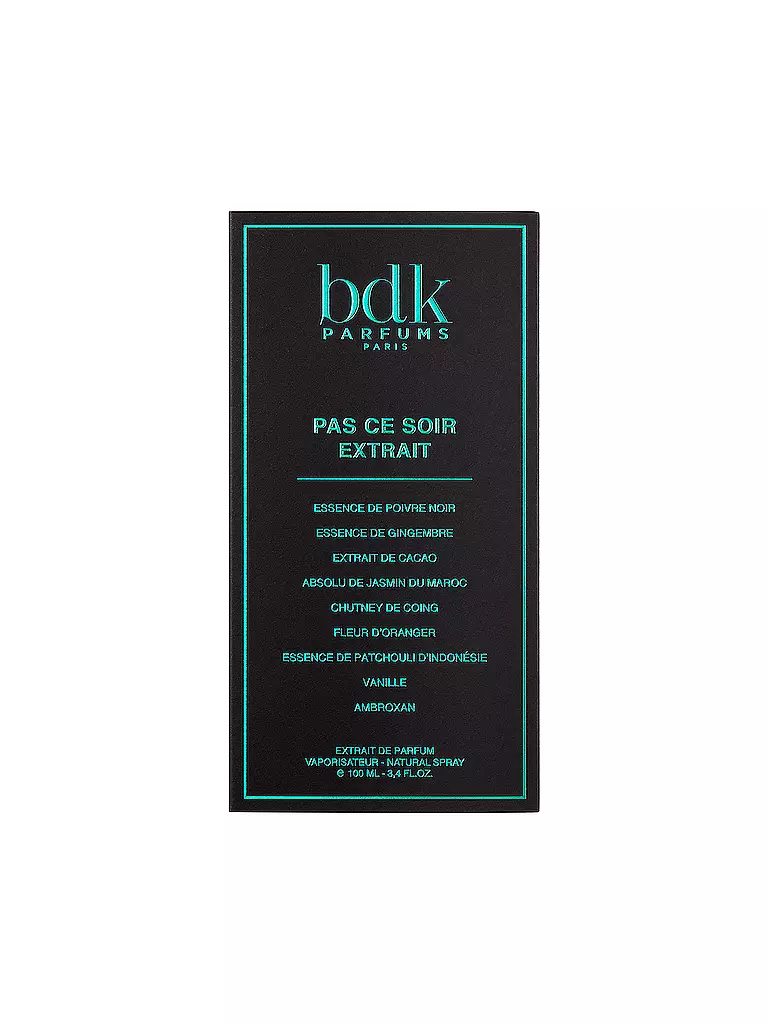 BDK | Pas Ce Soir Extrait 100ml | Senza colore