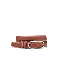 BECKSÖNDERGAARD | Cintura in pelle GLOSSY NOLA LEATHER BELT Dusty Cedar Red | Marrone