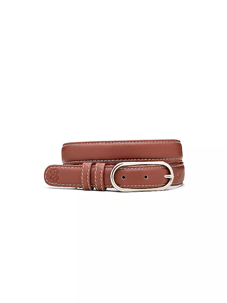 BECKSÖNDERGAARD | Cintura in pelle GLOSSY NOLA LEATHER BELT color marrone moka | Marrone