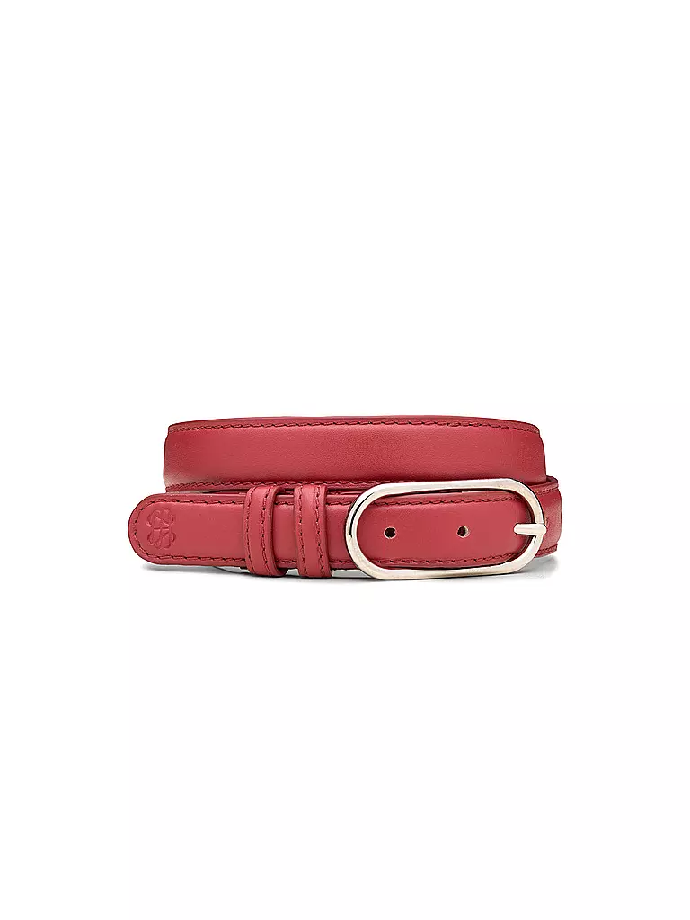 BECKSÖNDERGAARD | Cintura in pelle GLOSSY NOLA LEATHER BELT Dusty Cedar Red | Rosso scuro