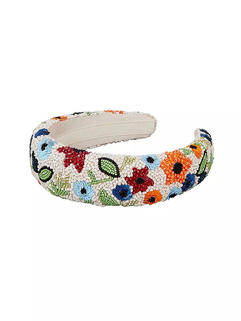 BECKSÖNDERGAARD | Haarreifen ANEMONA WIDE BEADED HAIRBRACE White | Bianco