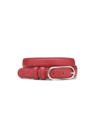 BECKSÖNDERGAARD | Cintura in pelle GLOSSY NOLA LEATHER BELT Dusty Cedar Red