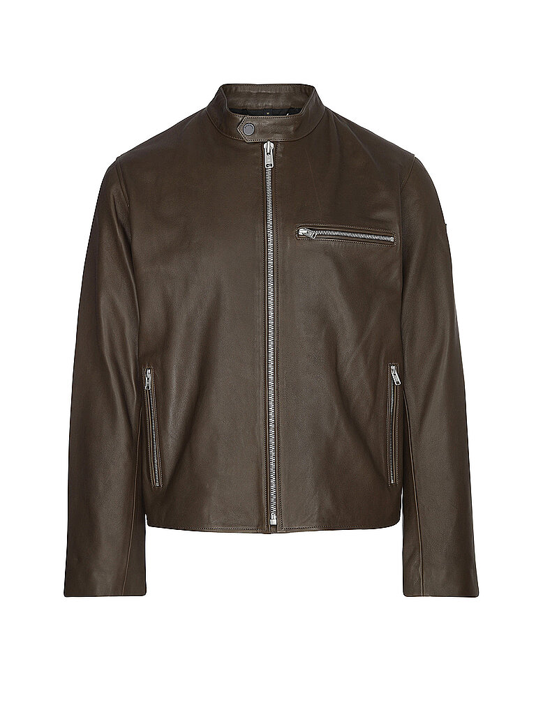 Giacca in pelle TRACK oliva XXL