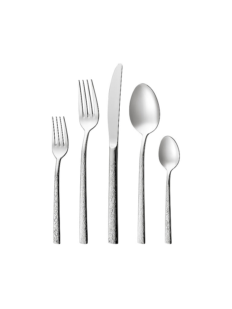 Set di posate da tavola 30 pz. LUME Nicro/Lucido argento