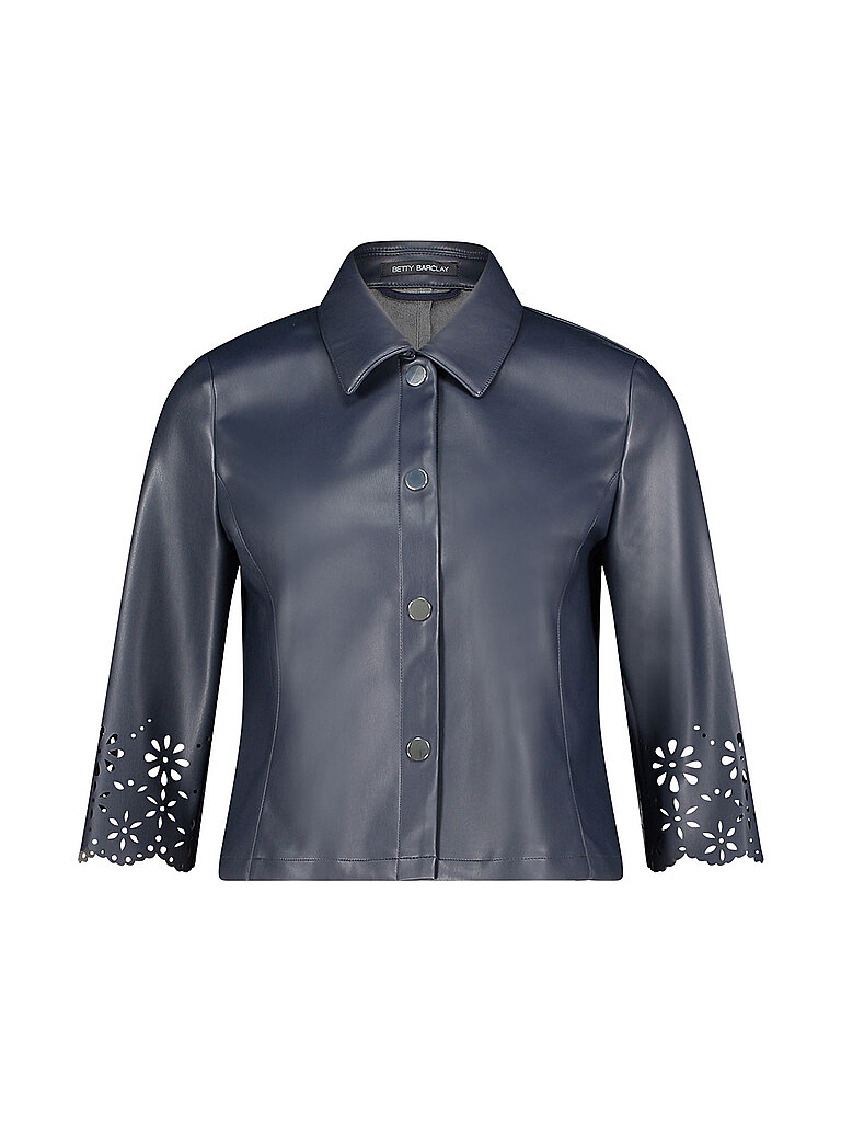 Blazer effetto pelle blu 48