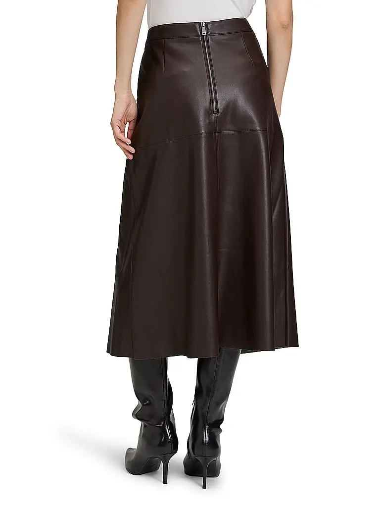 BETTY BARCLAY | Midi gonna in similpelle | Marrone