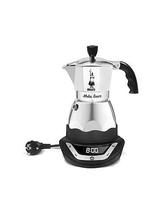BIALETTI | Espressokocher elettrico EASY TIMER 6 tazze Alu / Nero