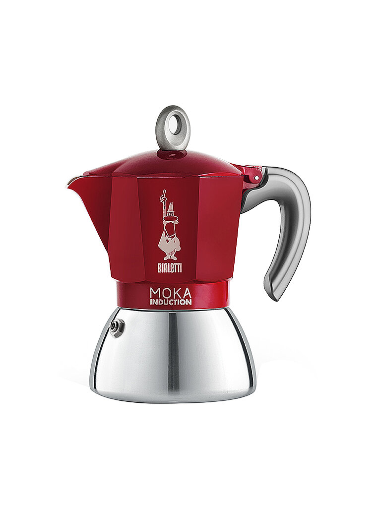 Espressokocher Moka Induction 6 tazze Alu/Rosso rosso