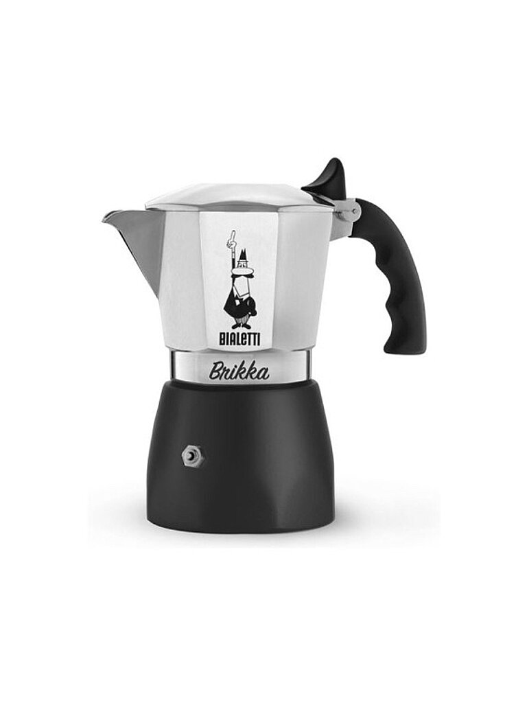 Espressokocher BRIKKA 2 tazze Alu / Nero argento