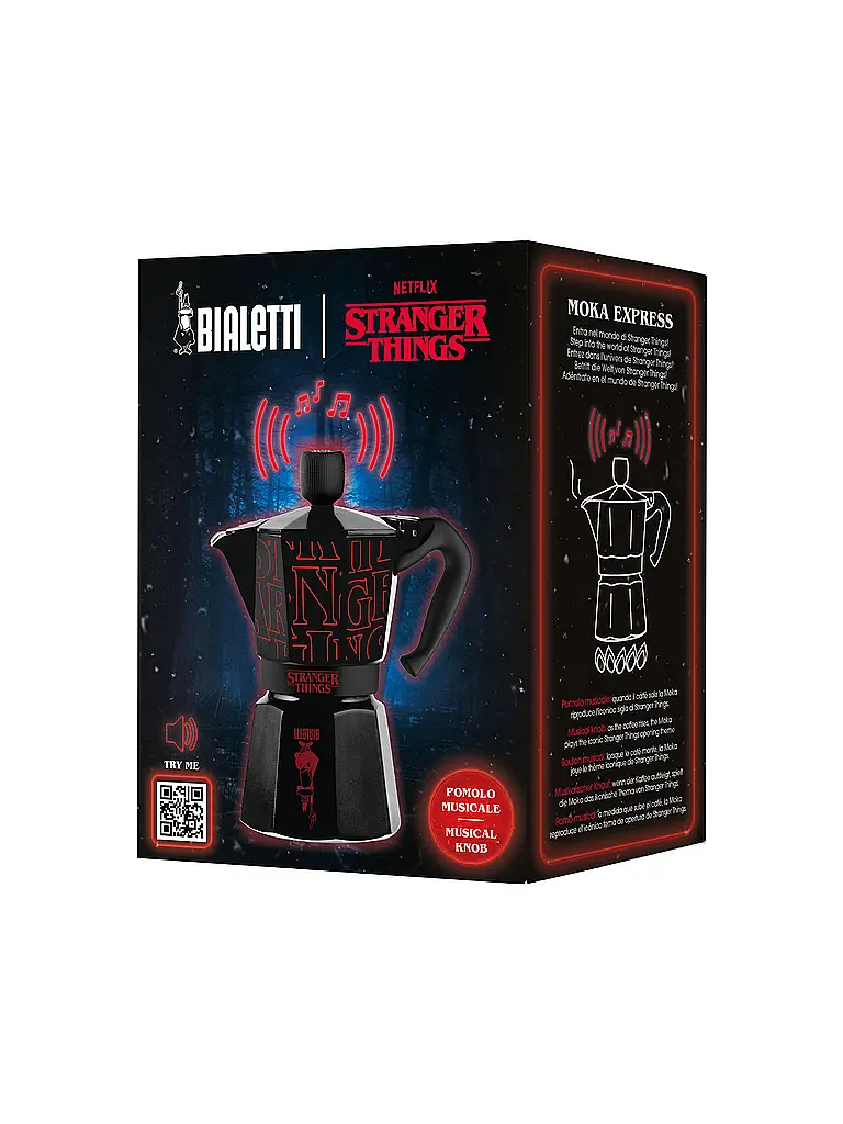 BIALETTI | Moka Express 3 tazze STRANGER THINGS | Nero