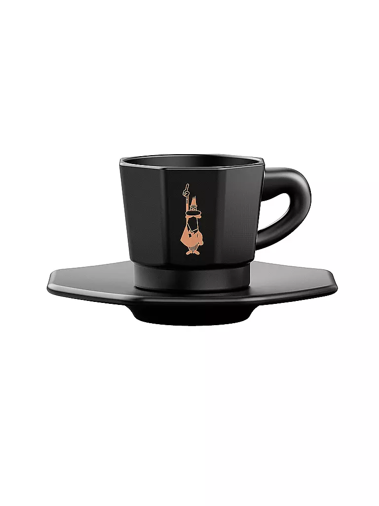 BIALETTI | Set da 4 tazzine da espresso nero/rame | Nero