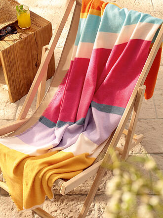 BIEDERLACK | Copriletto - Plaid 130x170cm NIZZA STRIPE Arancione