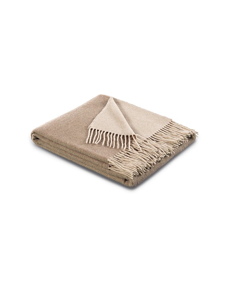 Kaschmir Wohndecke - Plaid 130x170cm beige