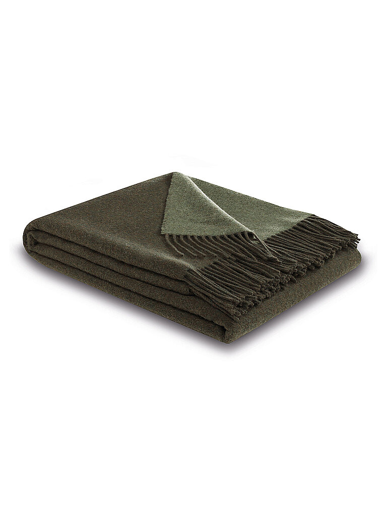 BIEDERLACK Plaid CASHMERE 130x170cm Forest Salvia verde scuro
