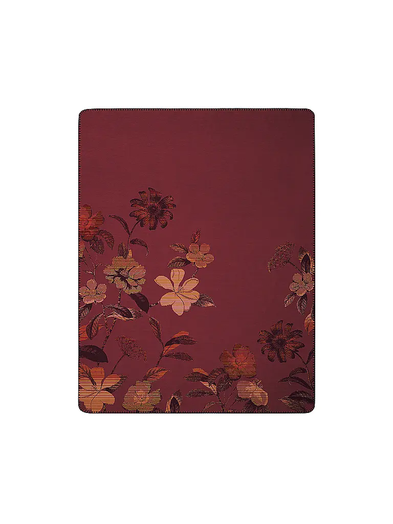 BIEDERLACK | Coperta - Plaid 150x200cm RUBY PASSION Velvet Bloom | Rosso scuro