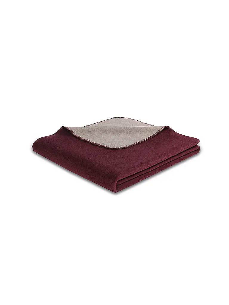 BIEDERLACK | Coperta - Plaid 150x200cm UNI DOUBLEFACE Fico Talpa | Rosso scuro