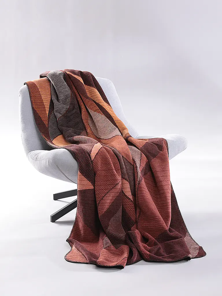 BIEDERLACK | Coperta da divano - Plaid 150x200cm RUBY PASSION Autumn Ember | Rosso scuro