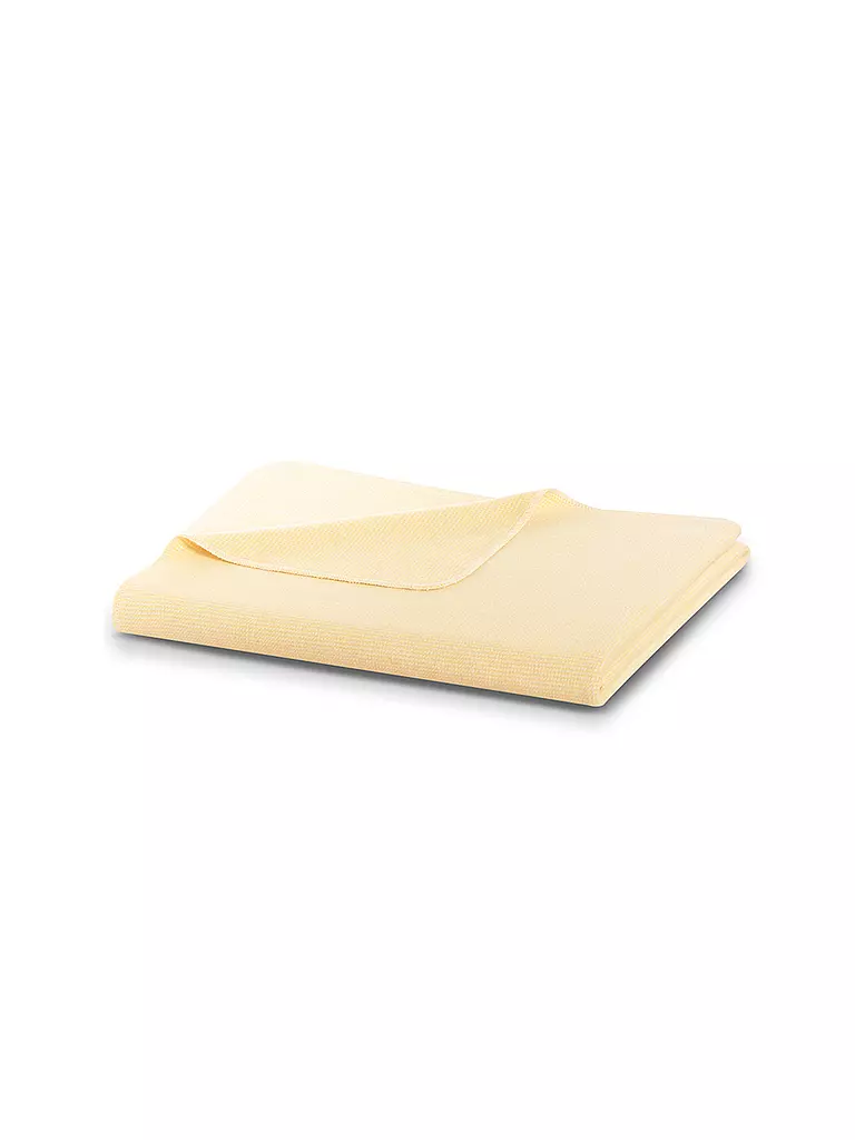 BIEDERLACK | Coperta Plaid 150x200cm CUCITURA OVERLOCK Giallo Perla | Giallo