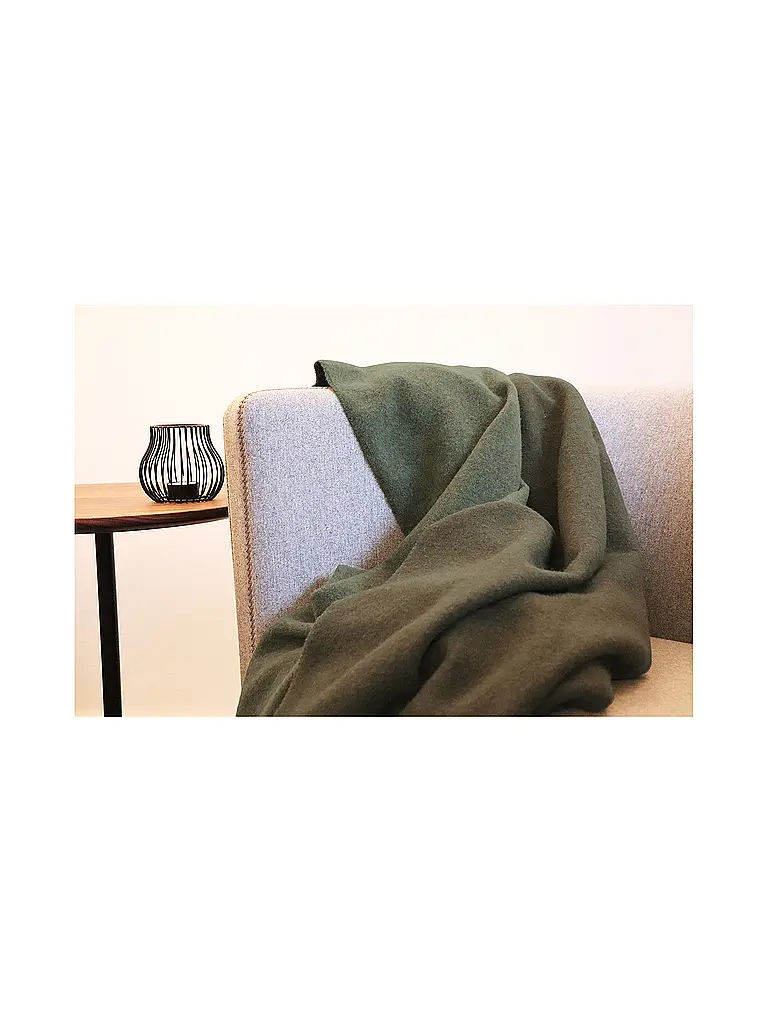 BIEDERLACK | Plaid CASHMERE 130x170cm Forest Salvia | Verde scuro