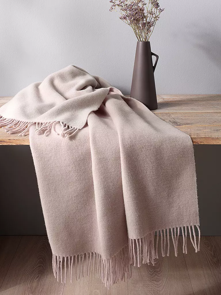 BIEDERLACK | Plaid coperta CASHMERE 130x170cm Rosa / Écru | Rosa