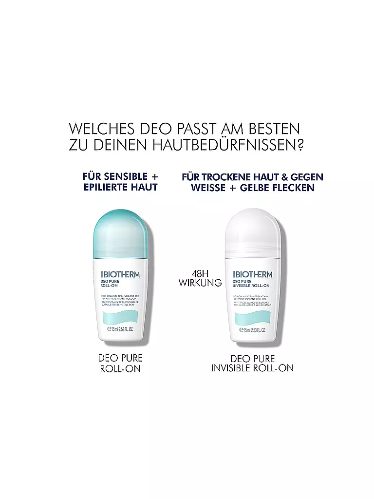 BIOTHERM | Deo Pure Invisible 48h Roll-On 75ml | Senza colore