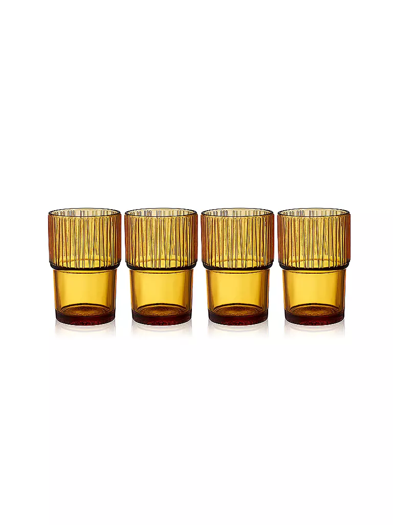 BITZ | Bicchiere KUSINTHA Set da 4 380ml Ambra | Arancione