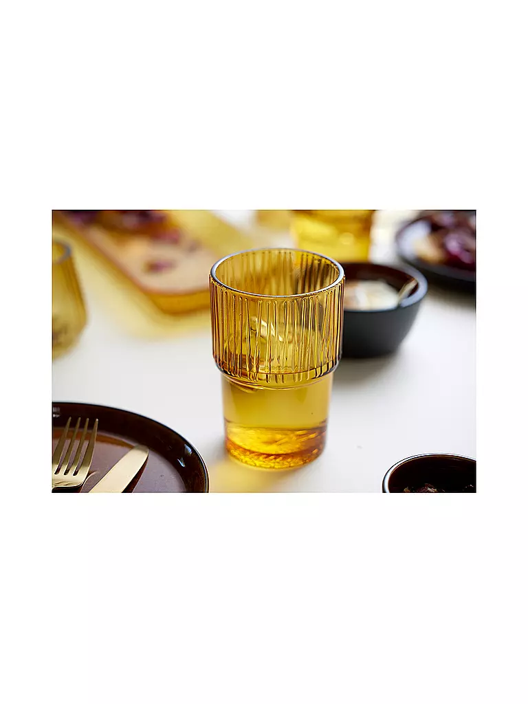 BITZ | Bicchiere KUSINTHA Set da 4 380ml Ambra | Arancione