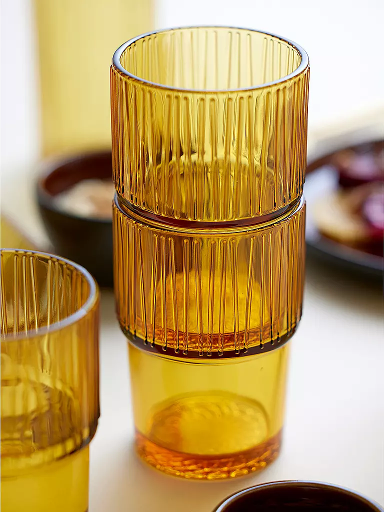 BITZ | Bicchiere KUSINTHA Set da 4 380ml Ambra | 