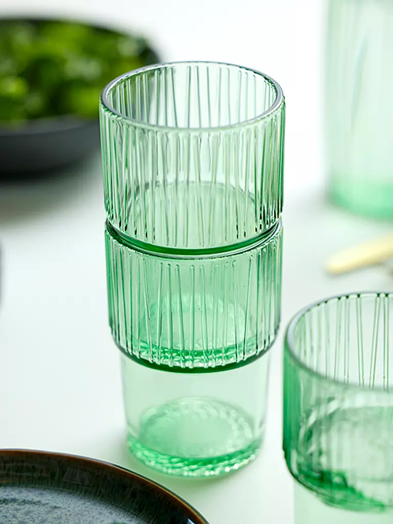 BITZ | Bicchiere KUSINTHA Set da 4 380ml Verde | Verde chiaro
