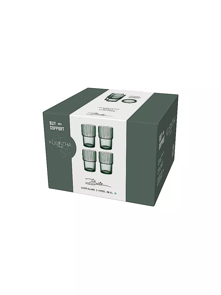 BITZ | Bicchiere KUSINTHA Set da 4 380ml Verde | Verde chiaro