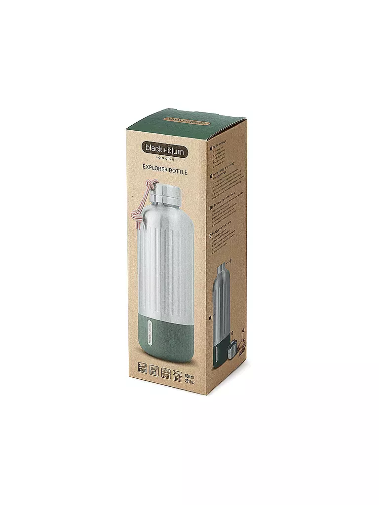 BLACK+BLUM | Borraccia termica EXPLORER 0,85l Oliva/Acciaio inossidabile | Oliva