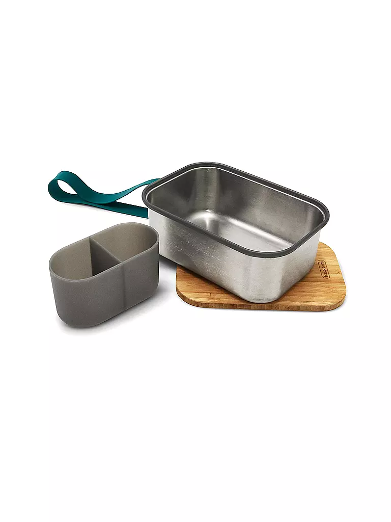 BLACK+BLUM | Contenitore per alimenti - Lunchbox grande 19x13,5 cm Oceano/Acciaio inossidabile | Blu