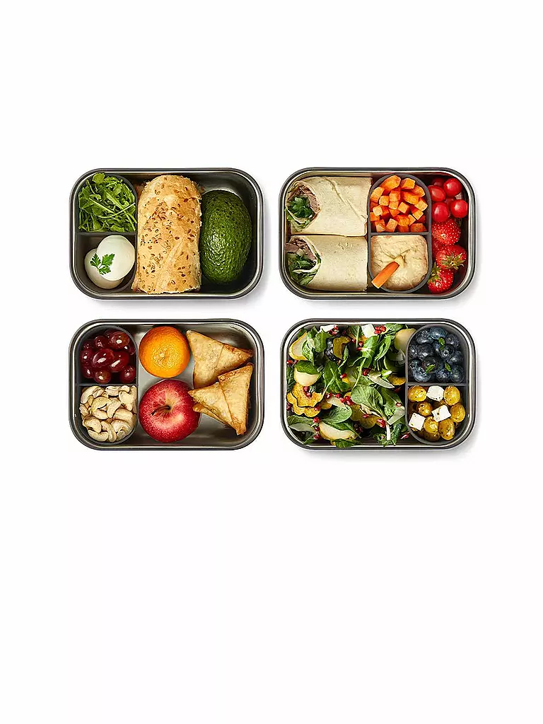 BLACK+BLUM | Contenitore per alimenti - Lunchbox grande 19x13,5 cm Oceano/Acciaio inossidabile | 