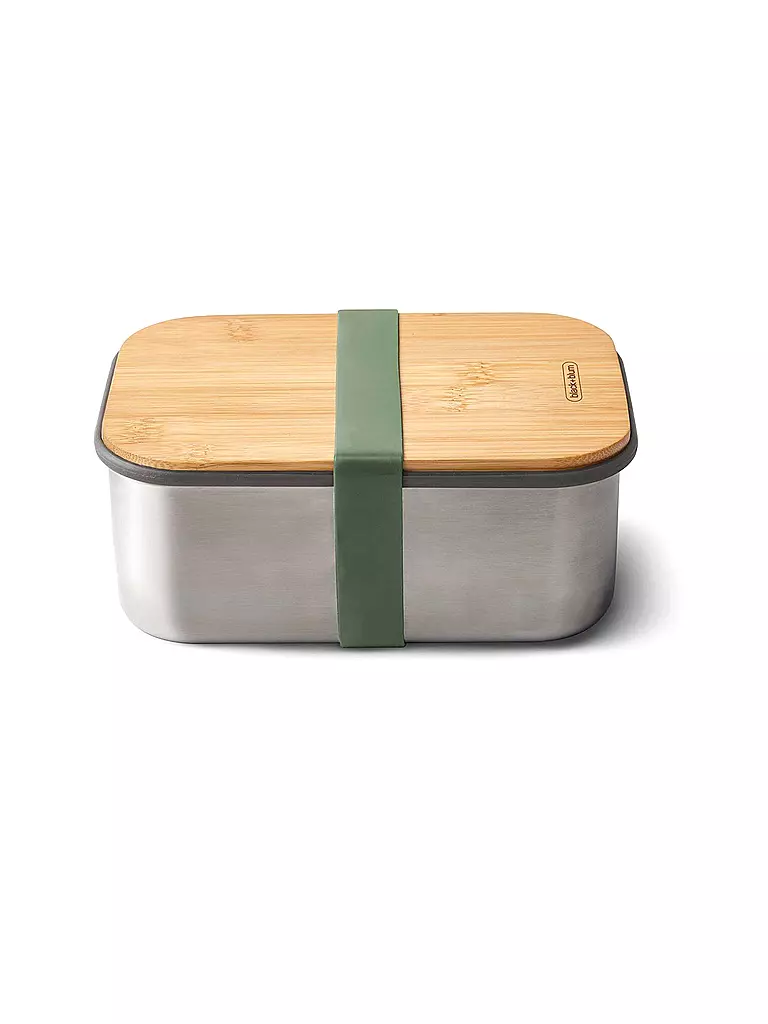 BLACK+BLUM | Contenitore per alimenti - Lunchbox grande 19x13,5 cm Oliva/Acciaio inossidabile | Oliva