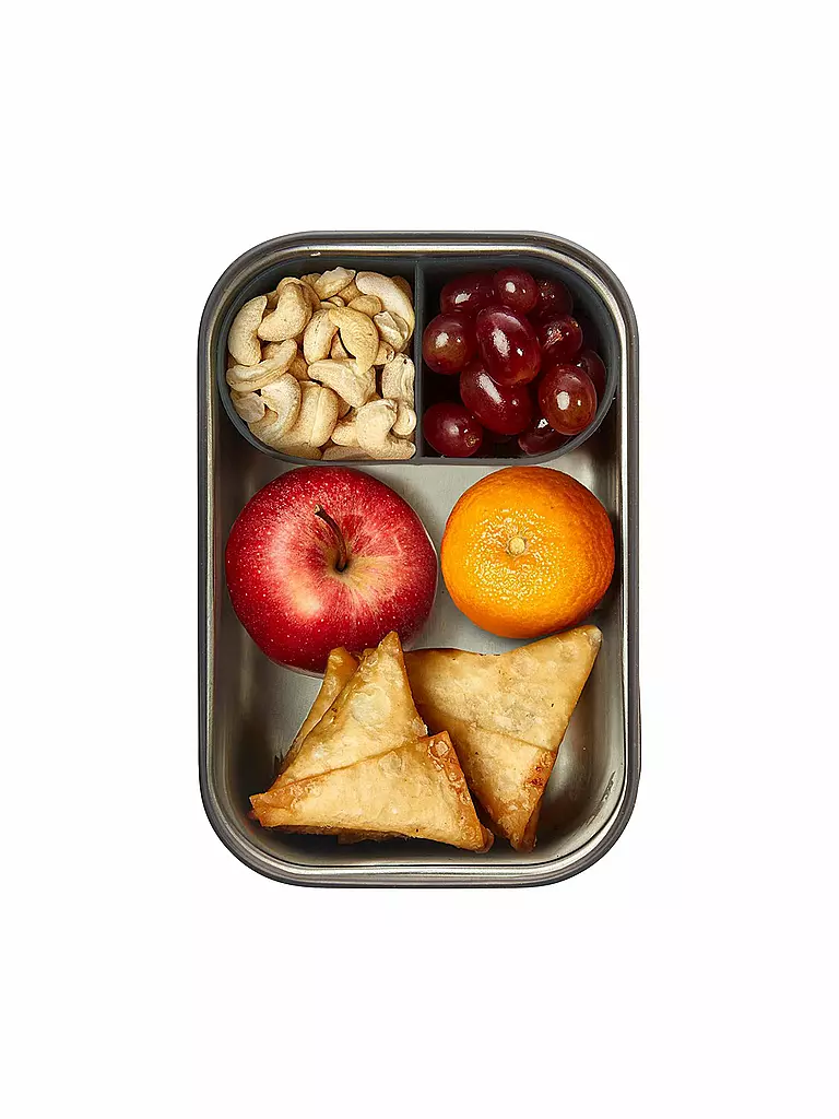 BLACK+BLUM | Contenitore per alimenti - Lunchbox grande 19x13,5 cm Oliva/Acciaio inossidabile | 