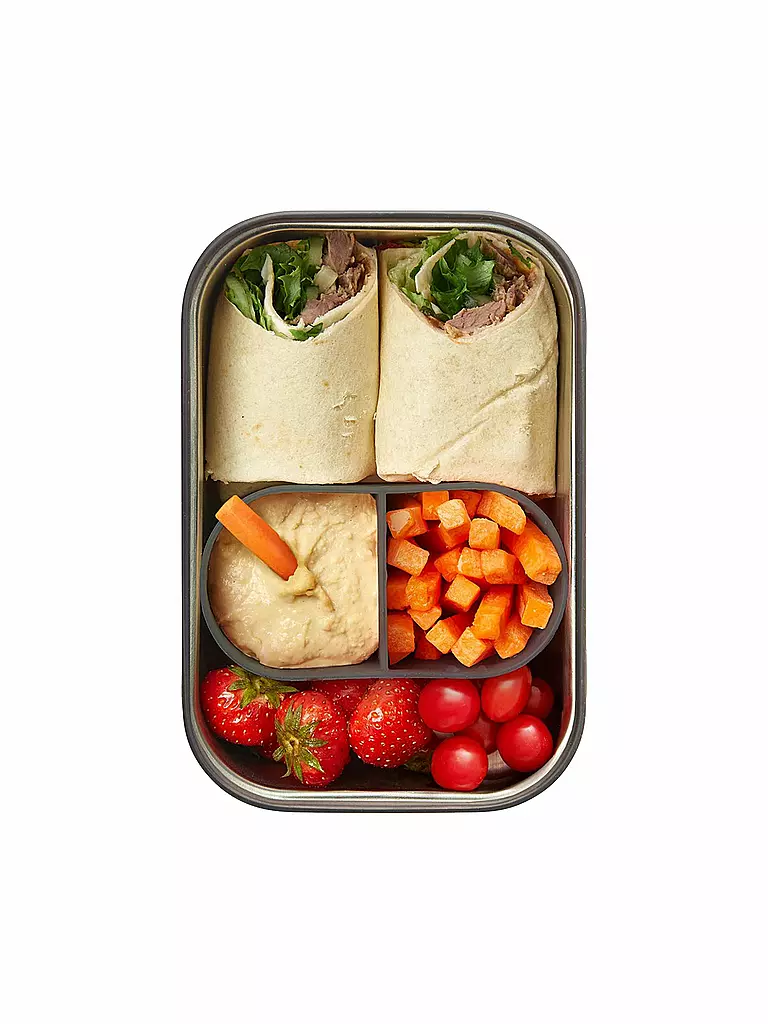 BLACK+BLUM | Contenitore per alimenti - Lunchbox grande 19x13,5 cm Oliva/Acciaio inossidabile | 