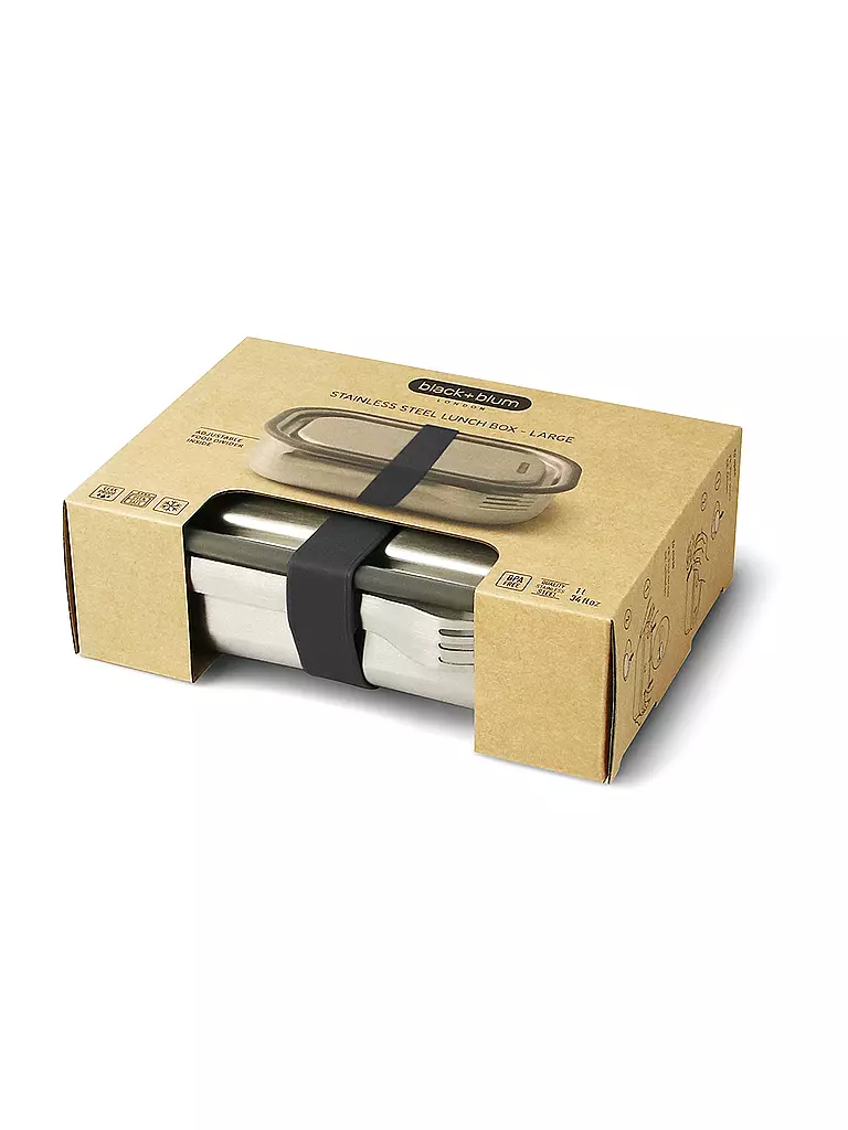 BLACK+BLUM | Lunchbox Grande 1l Nero/Acciaio Inox |