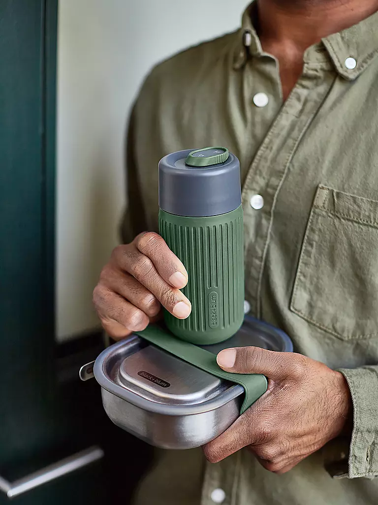 BLACK+BLUM | Lunchbox Grande 1l Oliva/Acciaio Inox | 