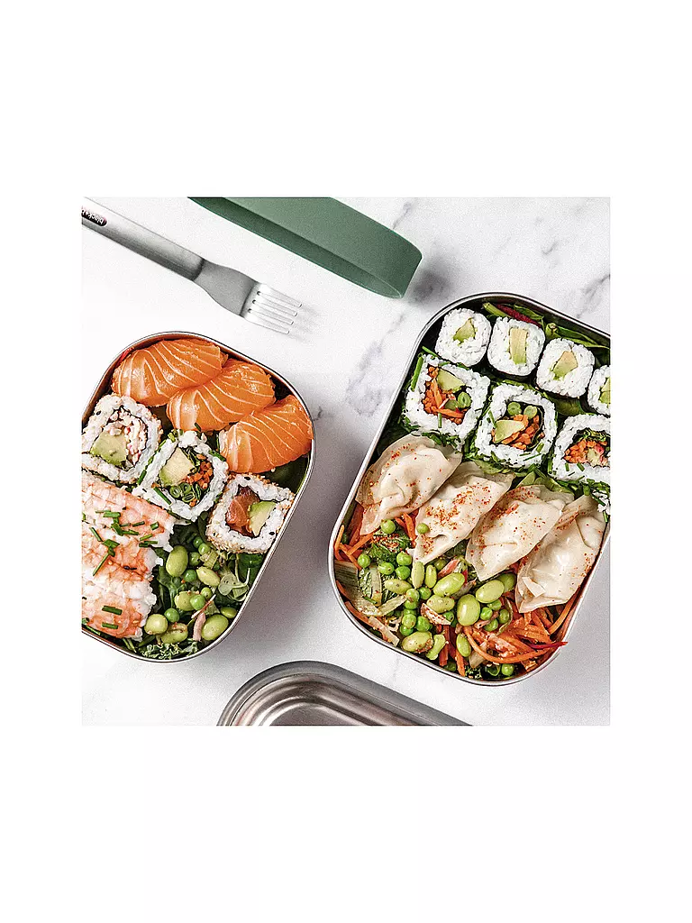 BLACK+BLUM | Lunchbox Grande 1l Oliva/Acciaio Inox | 