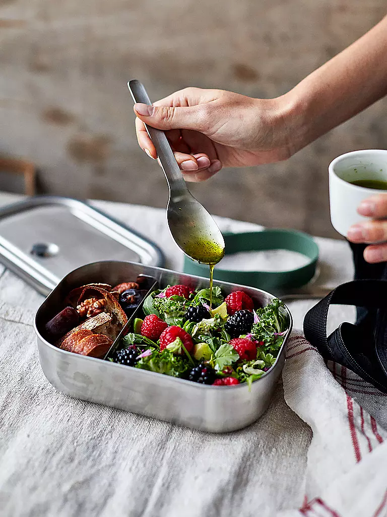 BLACK+BLUM | Lunchbox Grande 1l Oliva/Acciaio Inox | 
