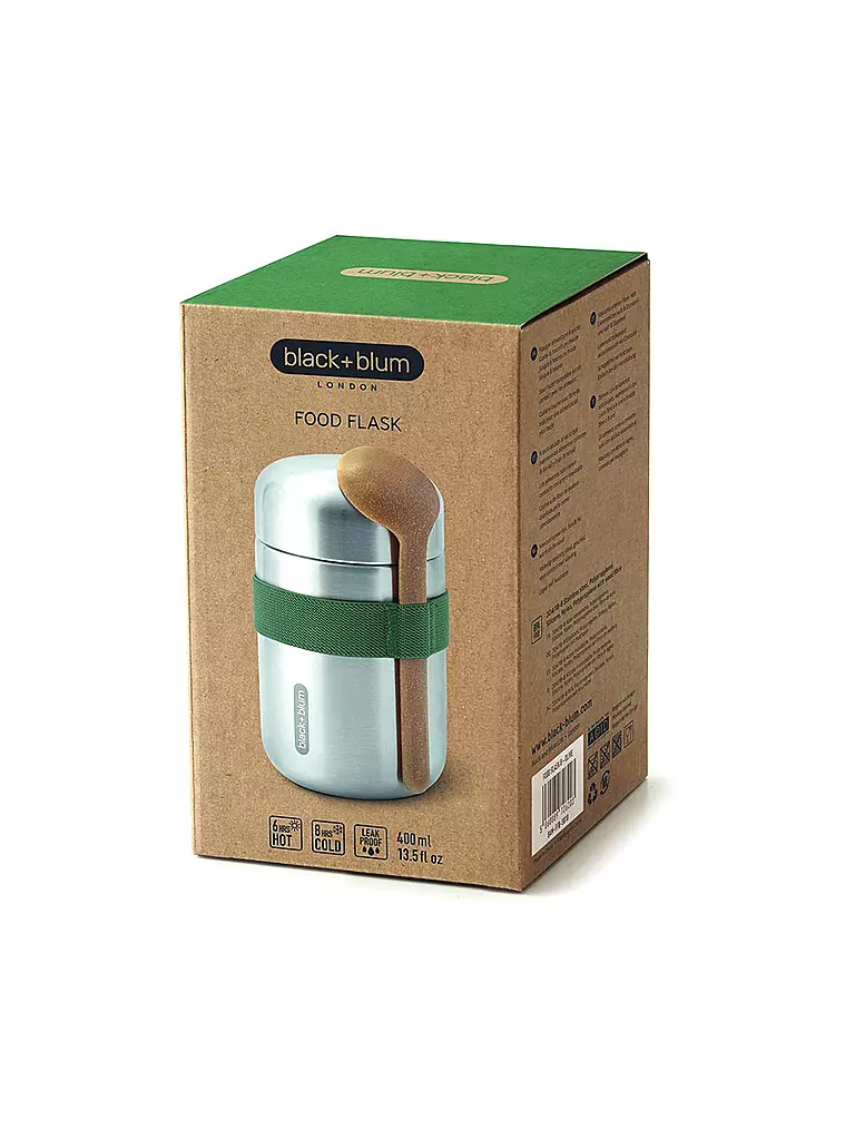 BLACK+BLUM | Thermos - Food Flask 400ml Oliva/Acciaio inossidabile | Oliva