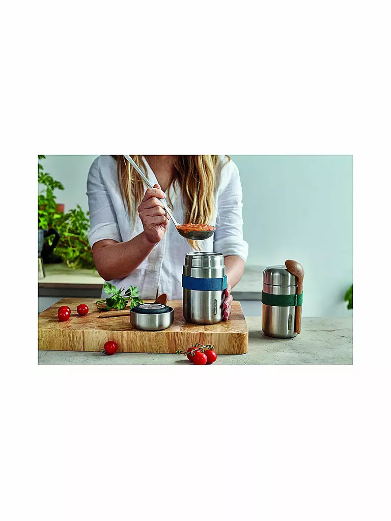 BLACK+BLUM | Thermos - Food Flask 400ml Oliva/Acciaio inossidabile | 