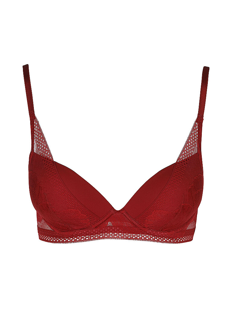 Reggiseno con ferretto HALF PAD_PEONY LACE rosso scuro rosso scuro 80D
