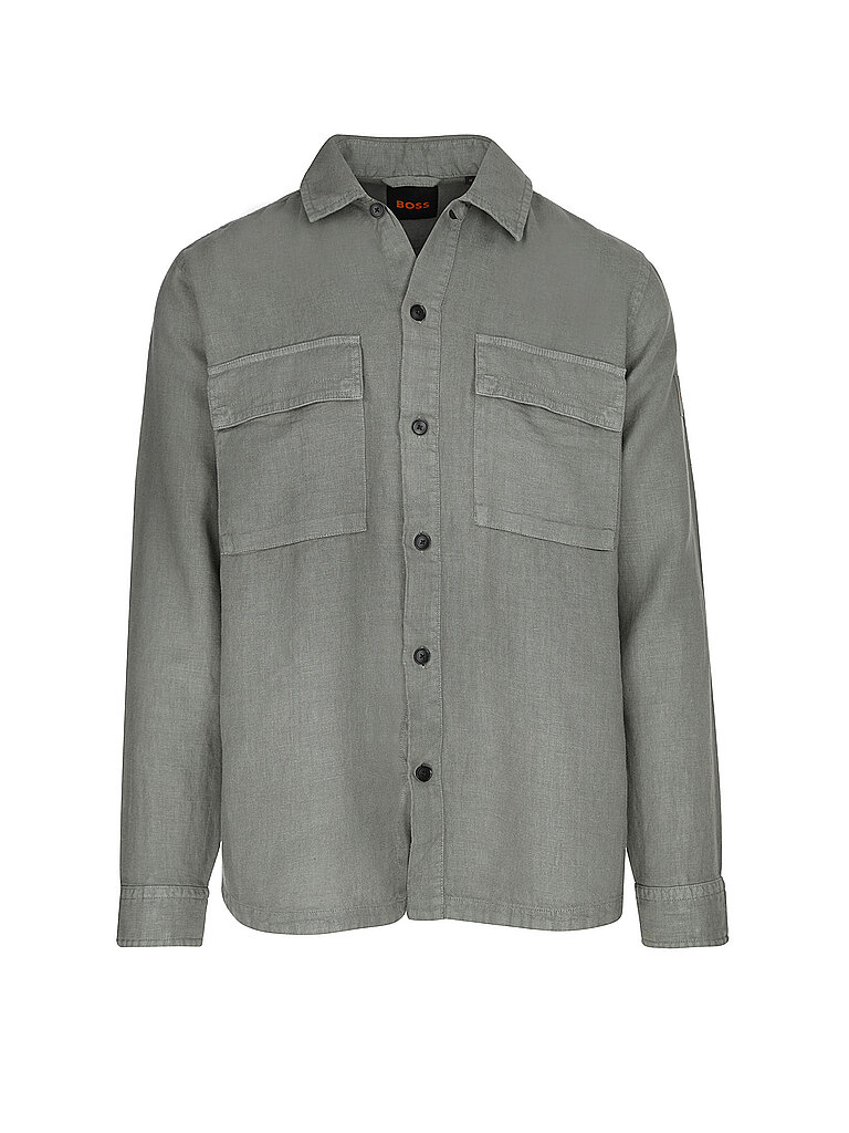 Overshirt in lino LOCKY_3 verde chiaro S