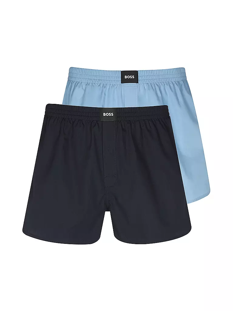 BOSS | Boxer da uomo confezione da 2 light / azzurro pastello | Blu scuro