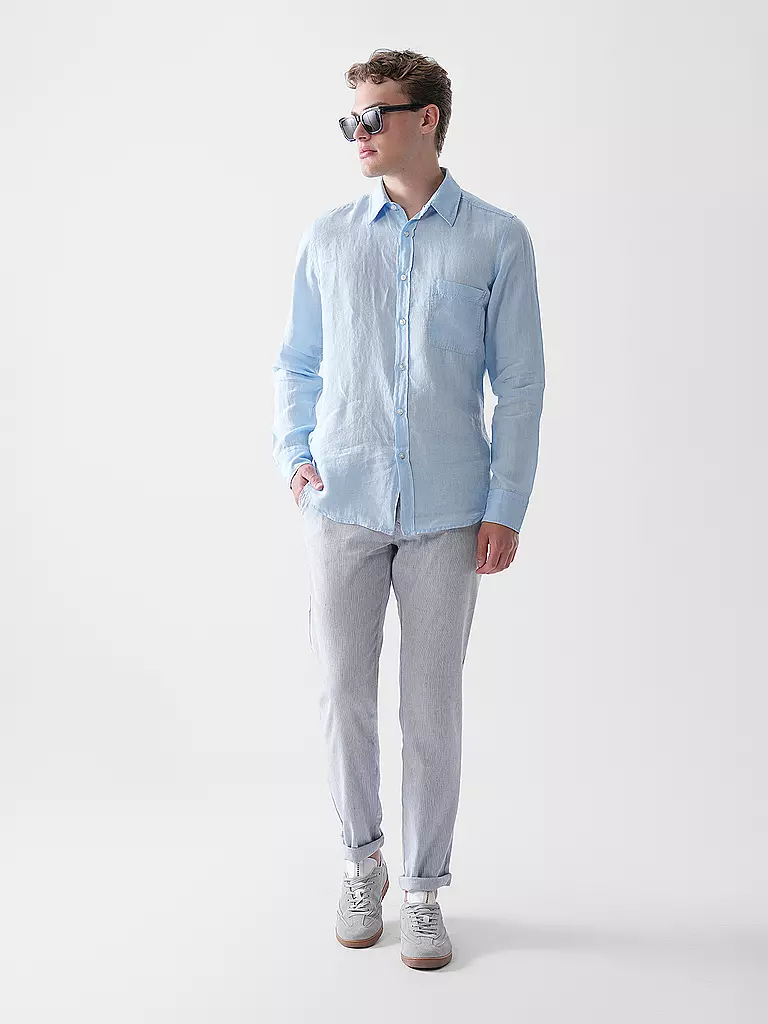 BOSS | Camicia di lino regular fit RELEGANT | Blu chiaro
