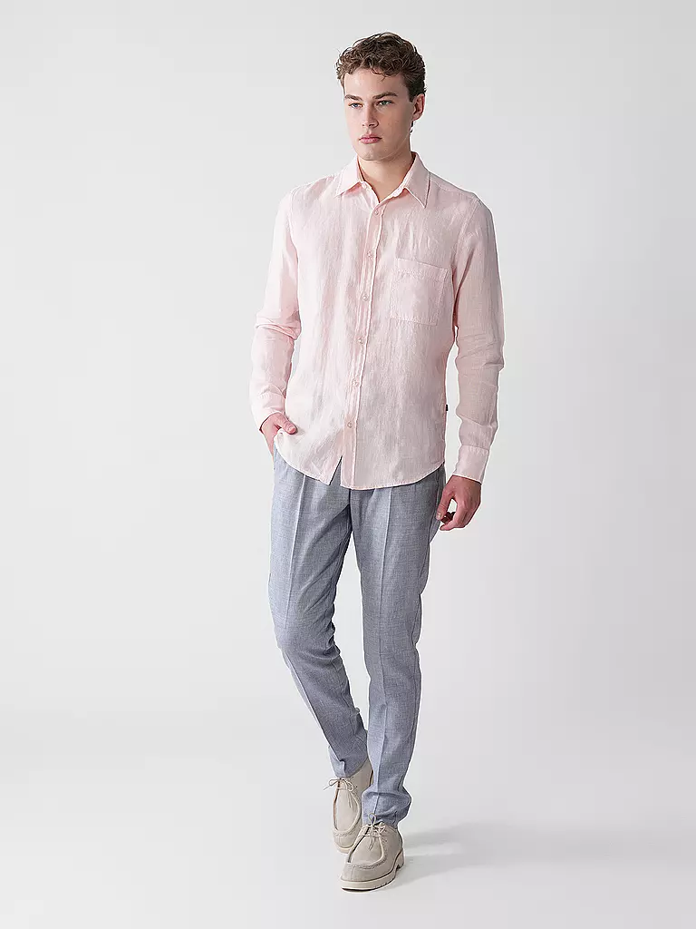 BOSS | Camicia di lino regular fit RELEGANT | Rosa